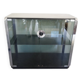 Vintage glass and chrome cabinet by Willy Rizzo for Mario Sabot. Italy 1970