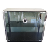 Vintage glass and chrome cabinet by Willy Rizzo for Mario Sabot. Italy 1970