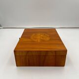 Biedermeier Jewelry Box in Cherry Wood, Ash & Brass, Southern Germany, 1820s