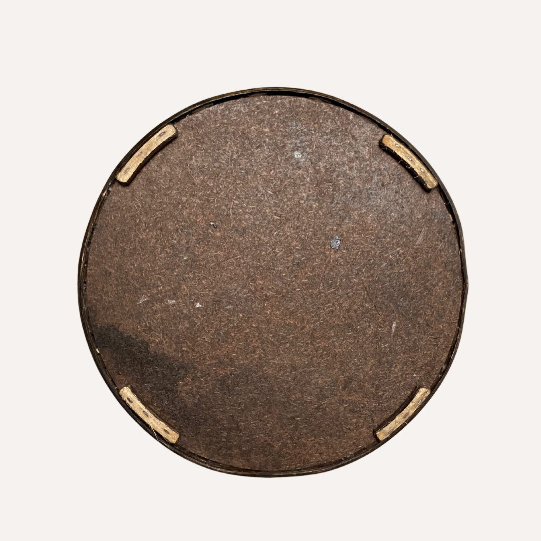 Bamboo and oak modernist brutalist side table, Dutch 1960s-1970s