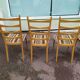 Set of 6 light wood chairs with vintage Scandinavian fabric
