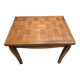 Table transformable vintage en bois de noyer et marqueterie