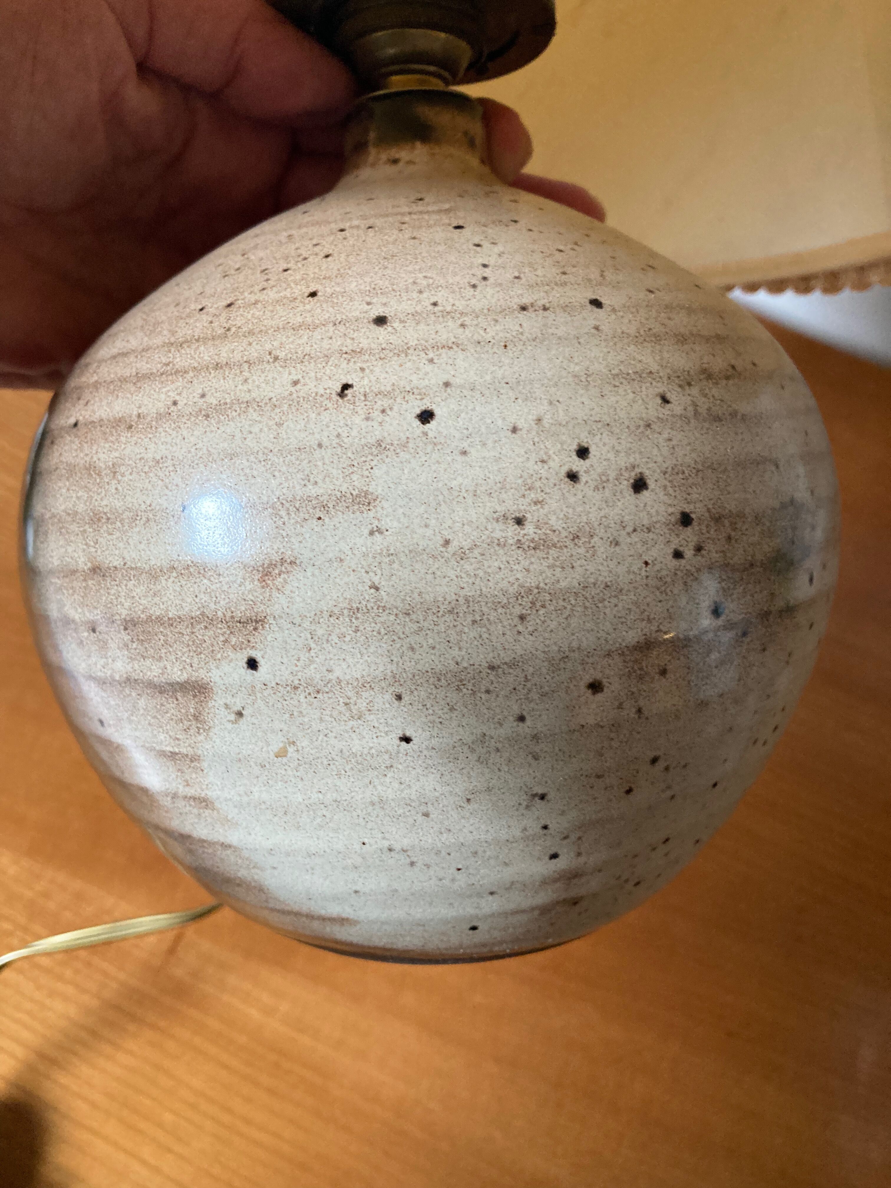 Ceramic lamp with lampshade the Grottes Dieulefit
