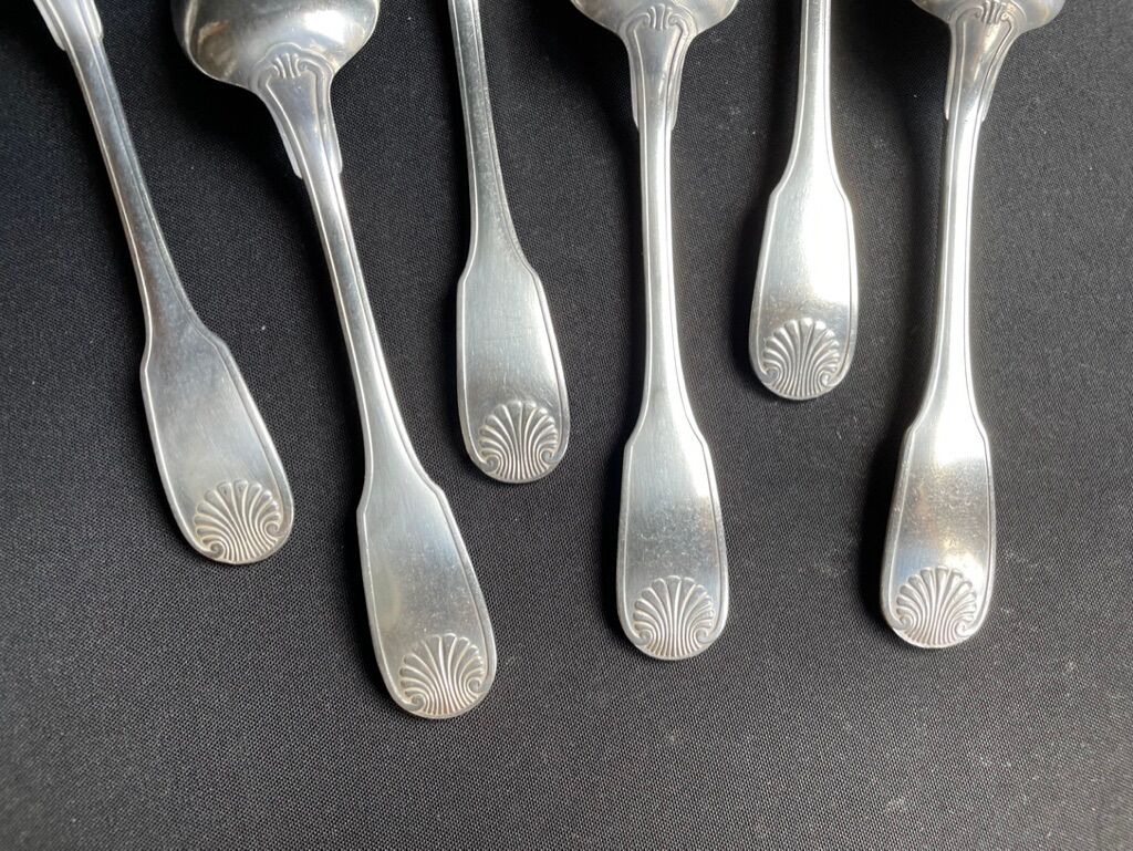 6 tablespoons in silver metal christofle model vendôme/arcantia before 1983