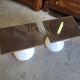 Pair of sgabello stools americano rises in bedside table