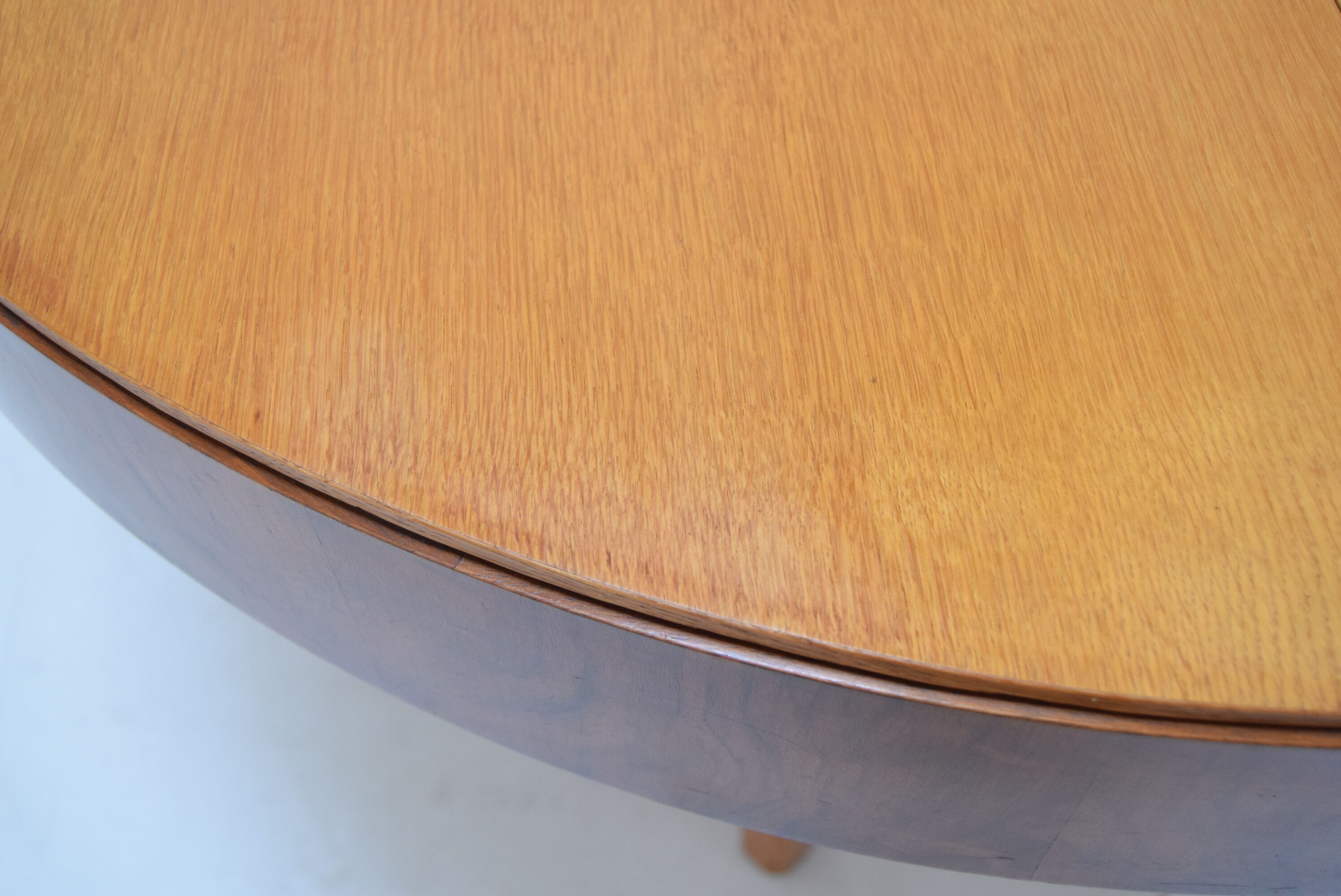Mid-century  Round Folding dining table  by Jindrich Halabala ,Czechoslovakia,1950‘s.