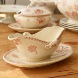 Antique sauceboat made of red ironstone, Lunéville model Lucien.