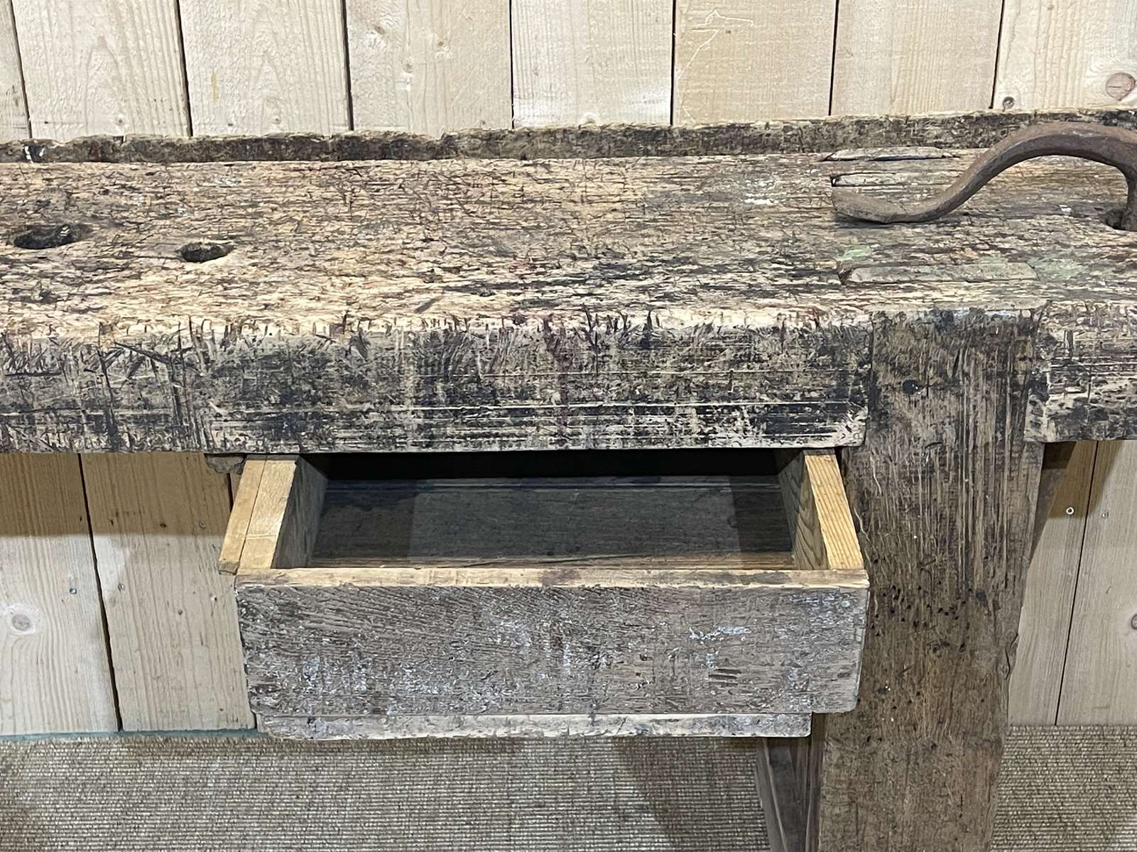 1930s carpenter's workbench in oak, poplar and beech