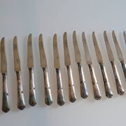 12 silver metal dessert or cheese knives