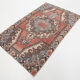 4x7 red & beige vintage rug, 122x207cm
