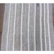 Vintage Turkish Hand-Knotted Wool Cotton Gray Kilim Runner Rug 95x196