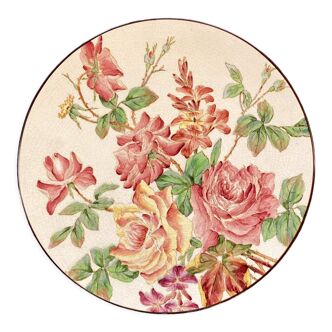 Plat décoratif en faïence décoration florale Longchamp Terre De Fer