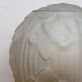 Vintage art deco globe table lamp in frosted glass