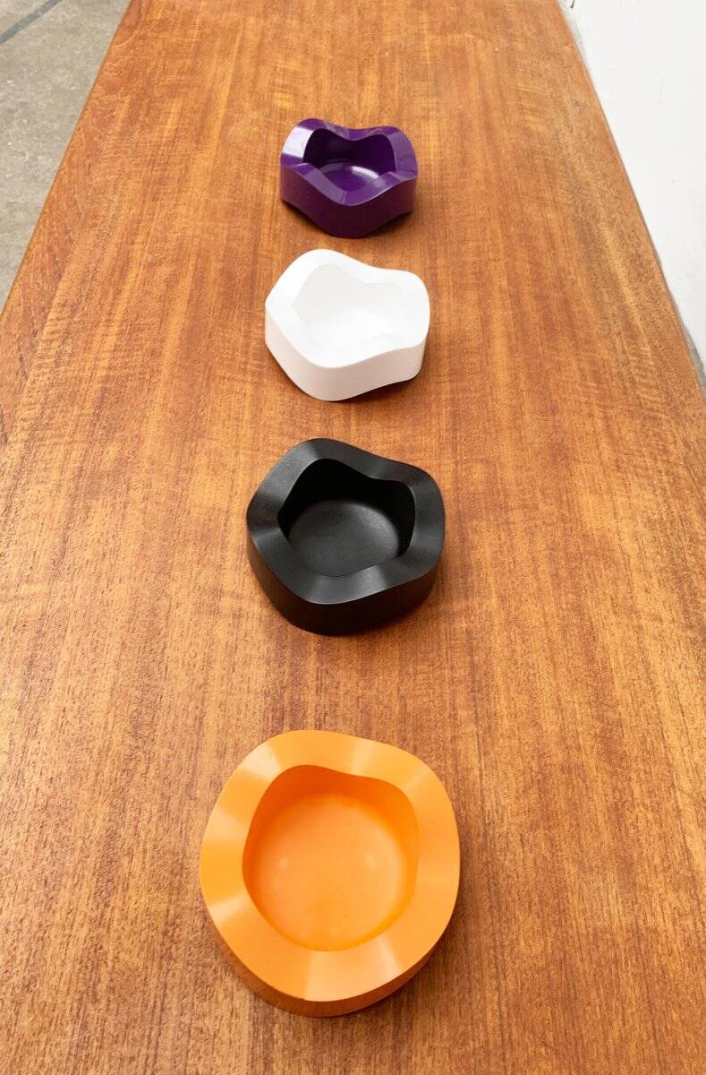 Bowl or ashtray Ulmer Welle German space age mid-century by Walter Zeischegg for Helit, set of 4