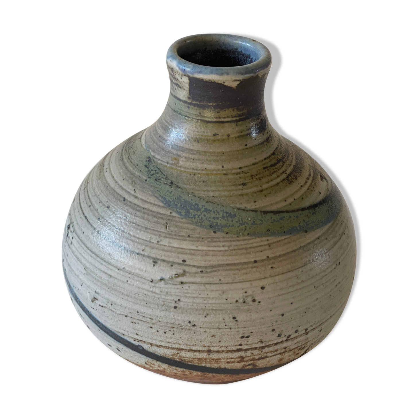 Vintage sandstone vase signed Cuxa