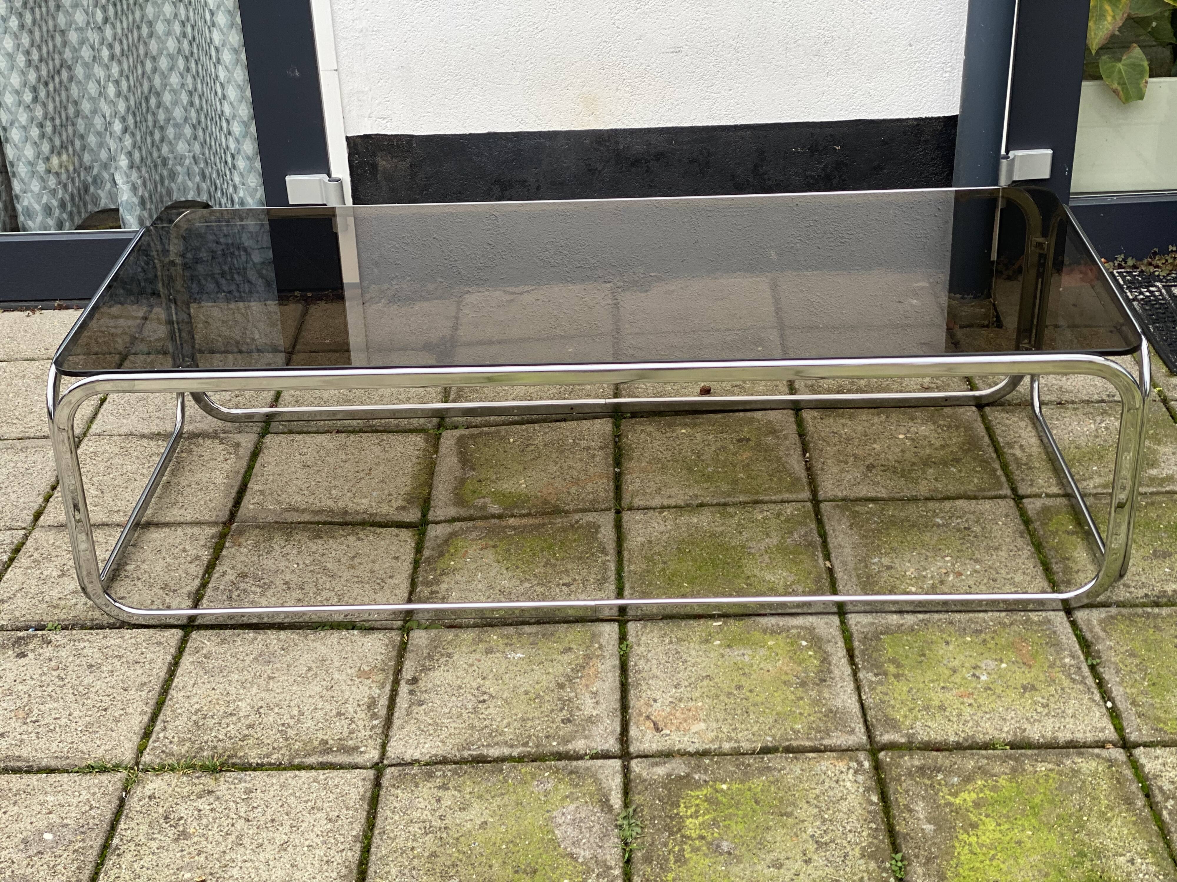 1970’s Chrome and Smoked Glass Salon table