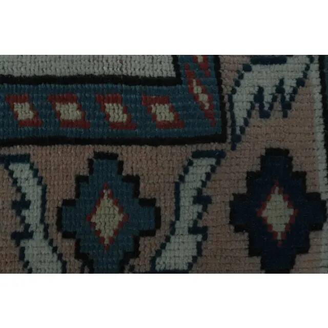 1970s Vintage Turkish Handmade Wool & Cotton Beige Runner Rug 84x402