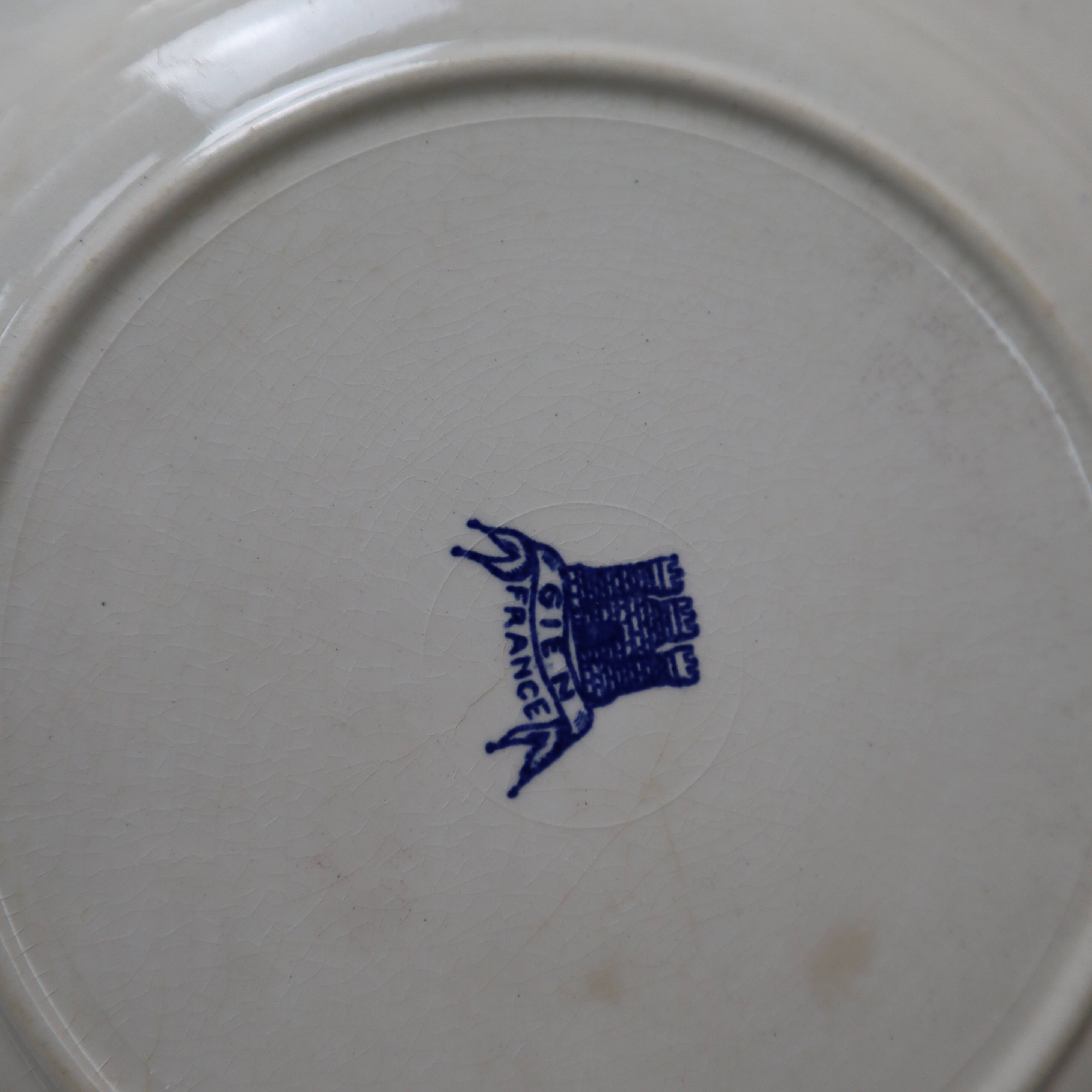 5 Gien Delft earthenware soup plates