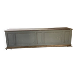 XXL walnut trade counter with multiple drawers