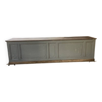 XXL walnut trade counter with multiple drawers