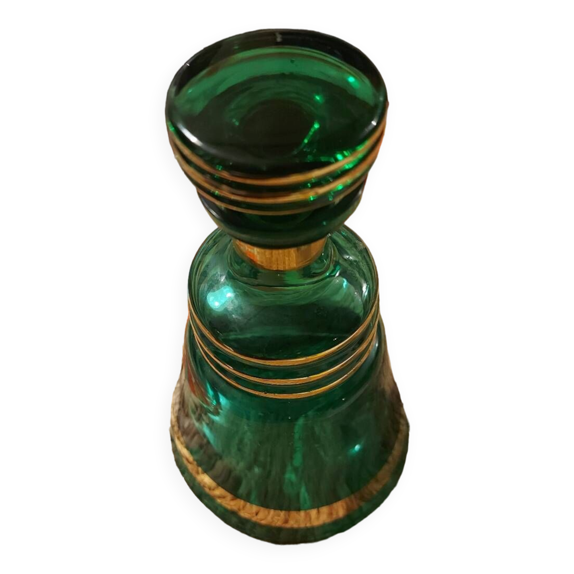 Vintage Venetian style green glass carafe