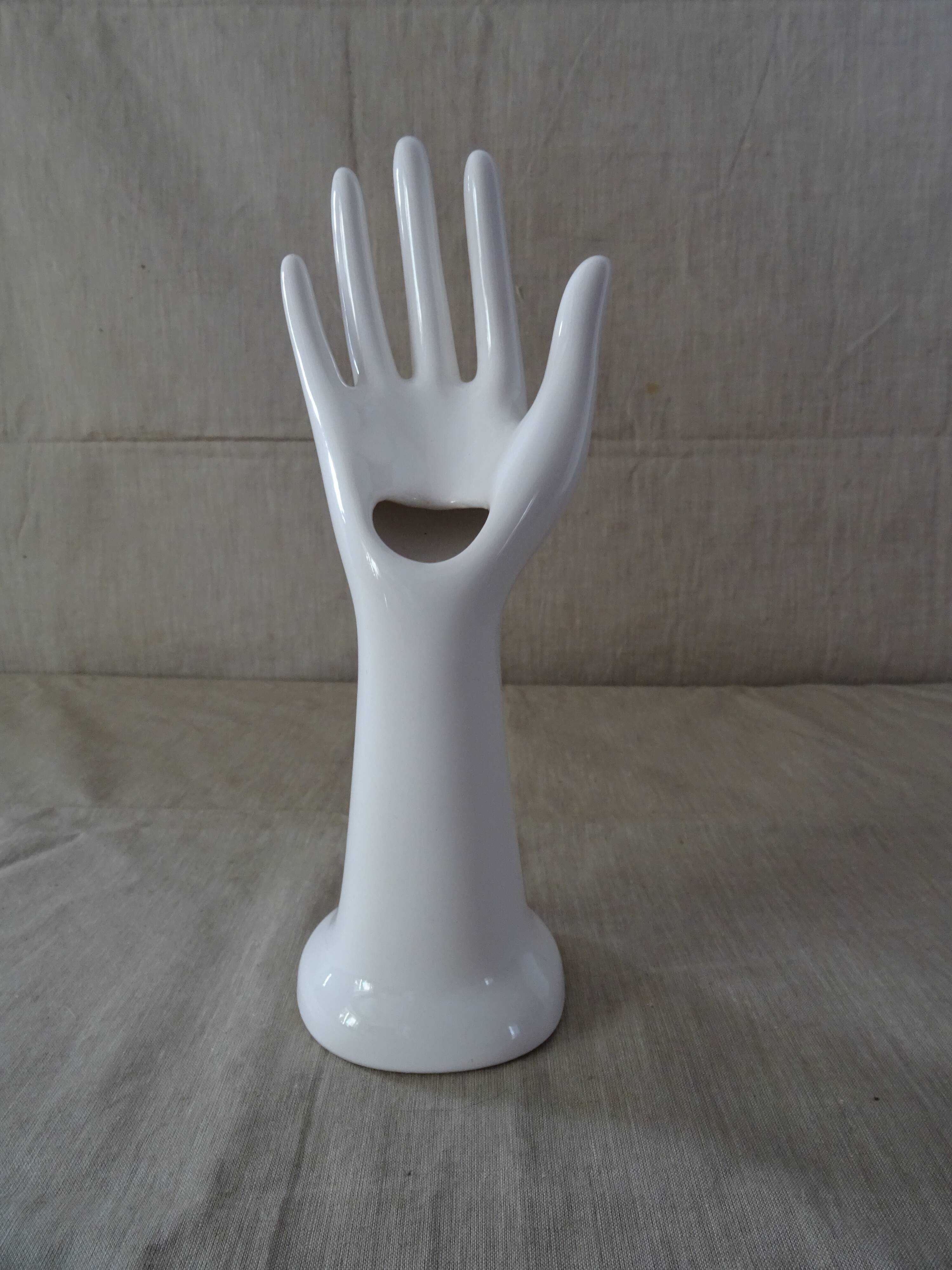 Hand flaguier faience white brand CAA vintage