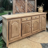 Antique sideboard/buffet in raw oak with splayed legs - 1950s