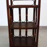 Small vintage bamboo and rattan bookcase