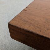 Brutalist coffee table in solid teak from the 60s/70s