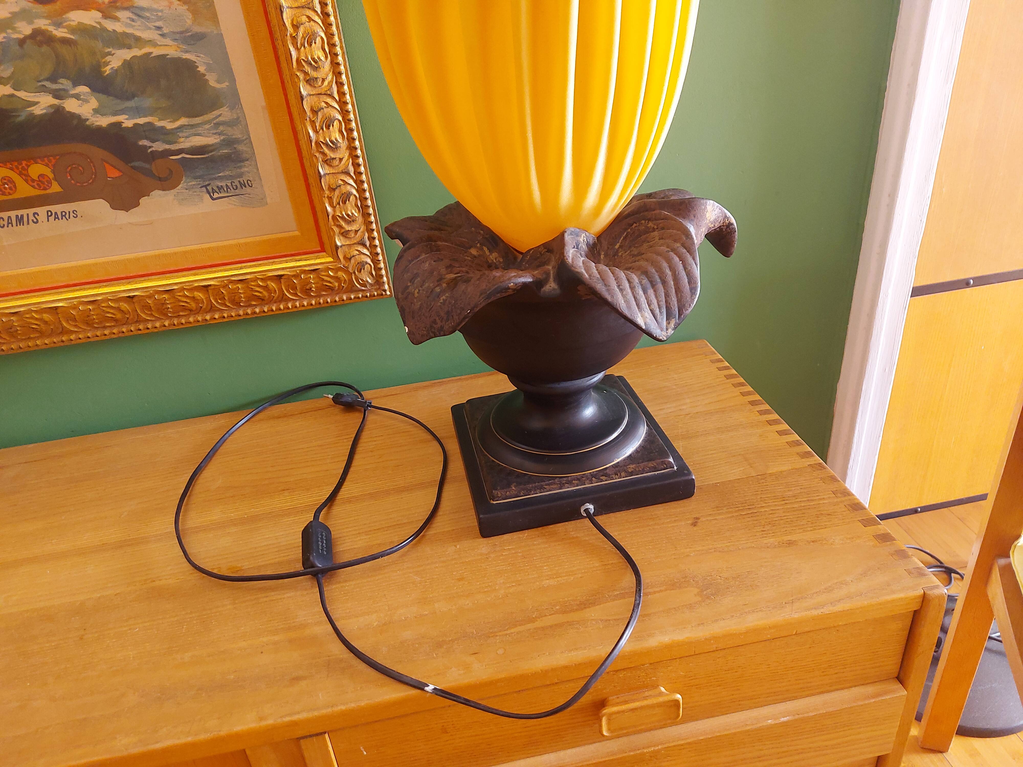 70's georgia jacob lamp, gold leaves