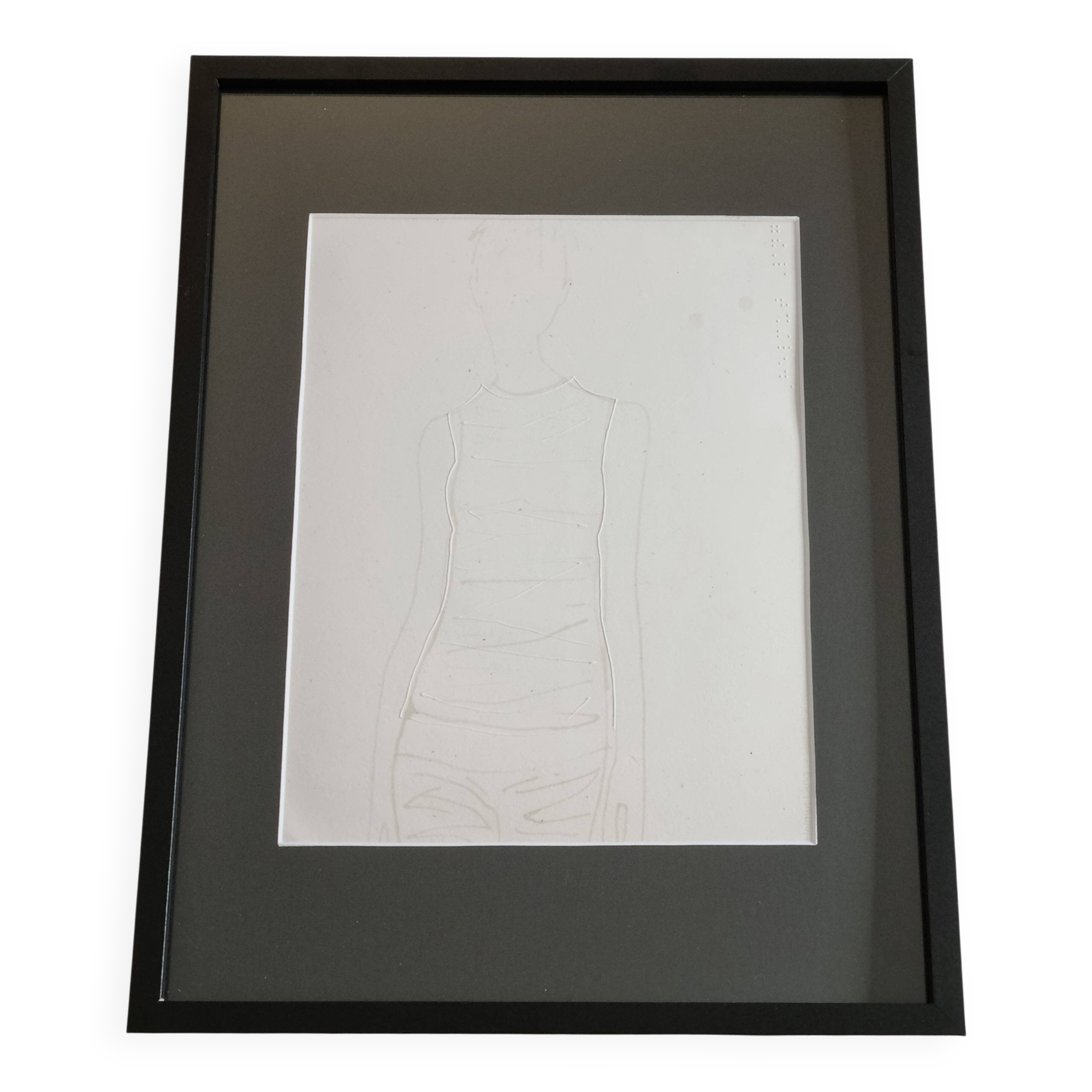 Mats Gustafson fashion publication excerpt, white, framed 30 x 40 cm