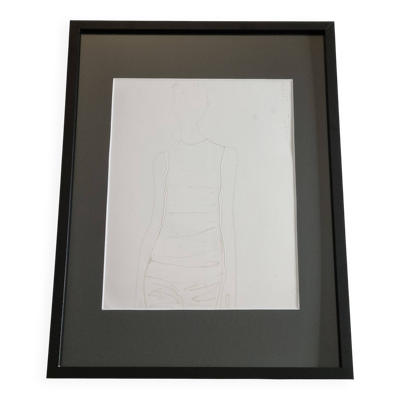 Mats Gustafson extrait de publication de mode, white, encadrée 30 x 40 cm