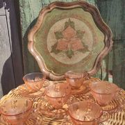 Vintage vereco pink cups France six-serve
