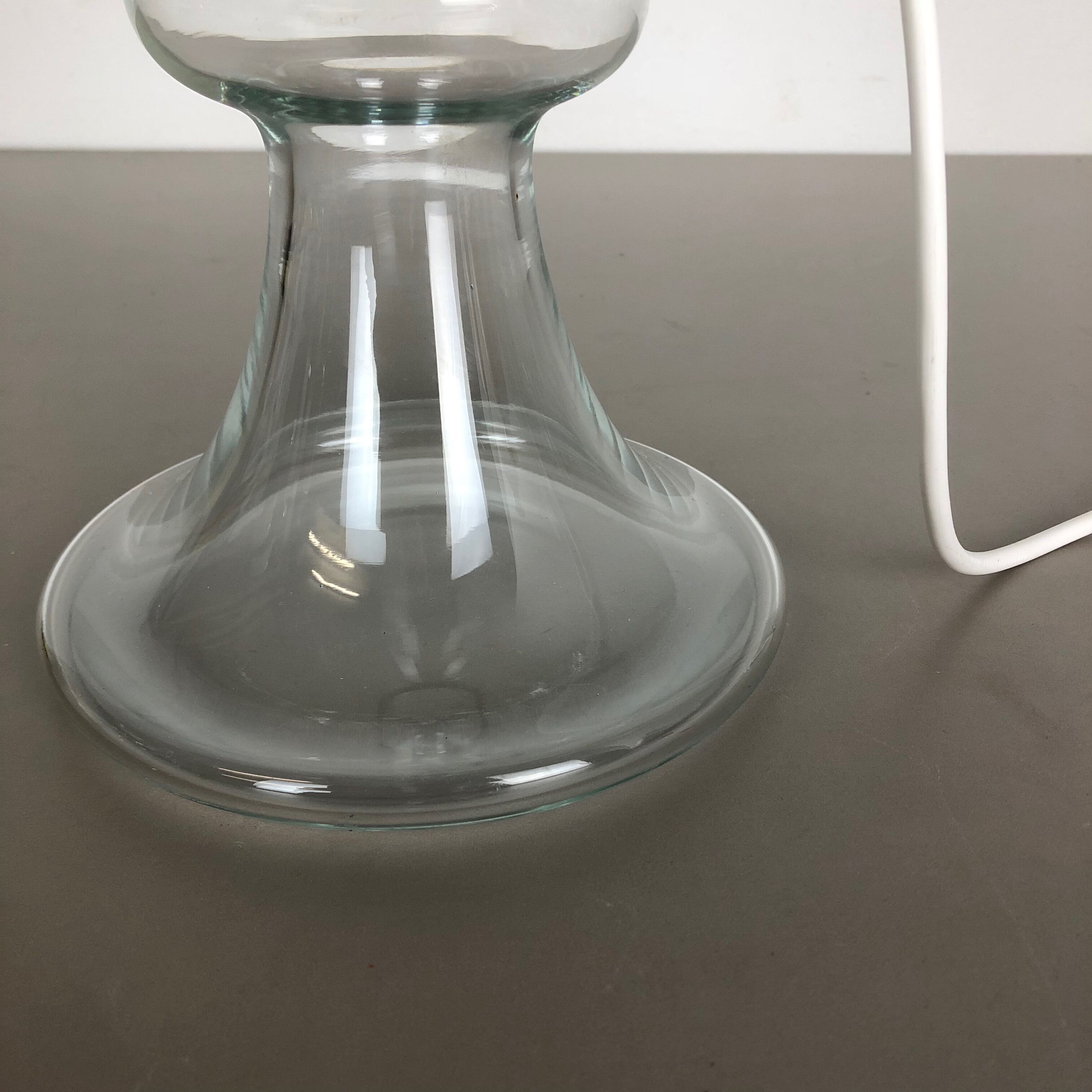 danish modern clear glass Table Light base by HOLMEGAARD, Denmark 1970s
