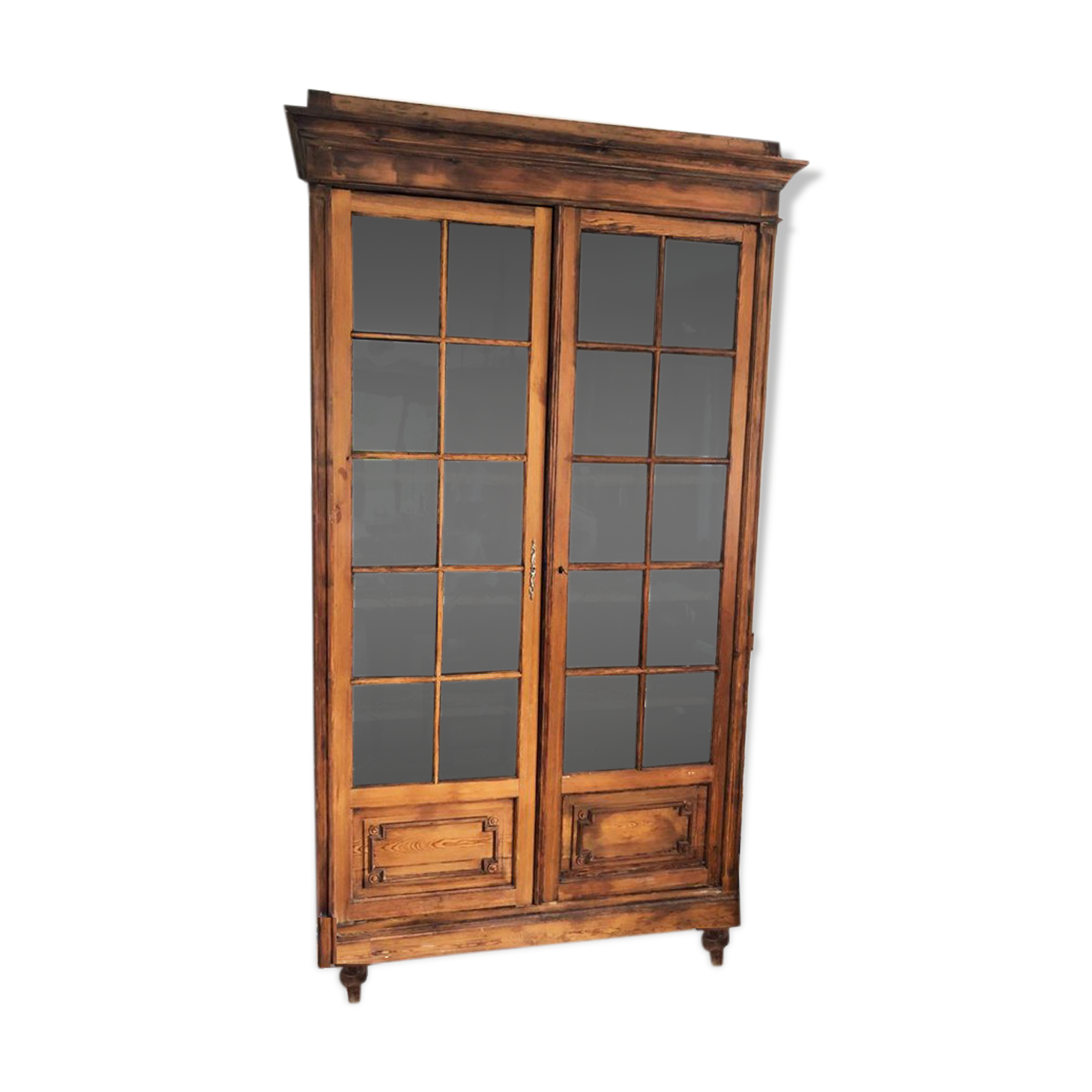 Ancienne - vitrine en bois massif
