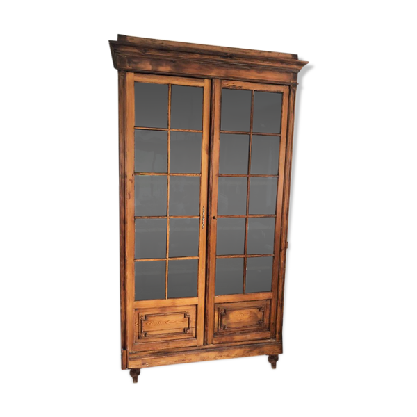 Ancienne - vitrine en bois massif