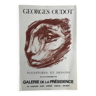 Georges oudot: original lithograph poster galerie de la présidence, 1974