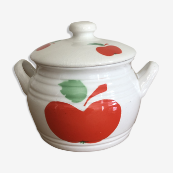 Vintage apple earthenware jar