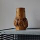 Vintage brutalist hand-carved burl wood vase