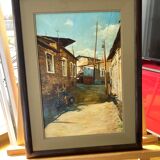 Portrait of child playing in a street