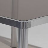 Glass and chrome dining table, 1970s