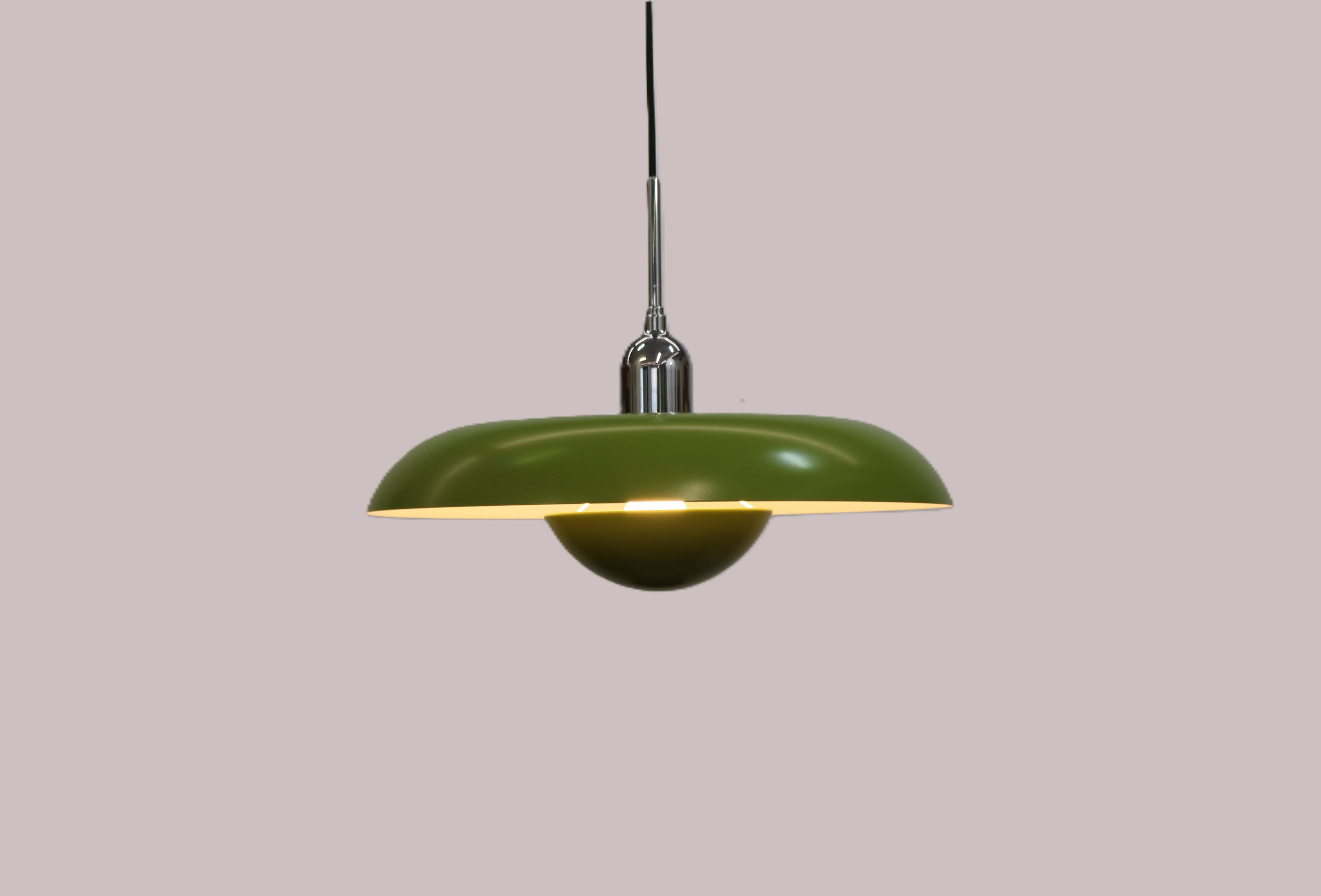 Vintage lime green Piet Hein RA-400 Pendant Lamp: Danish Modern Lighting -