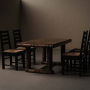 Table Art déco en chêne – France, années 1930–1940