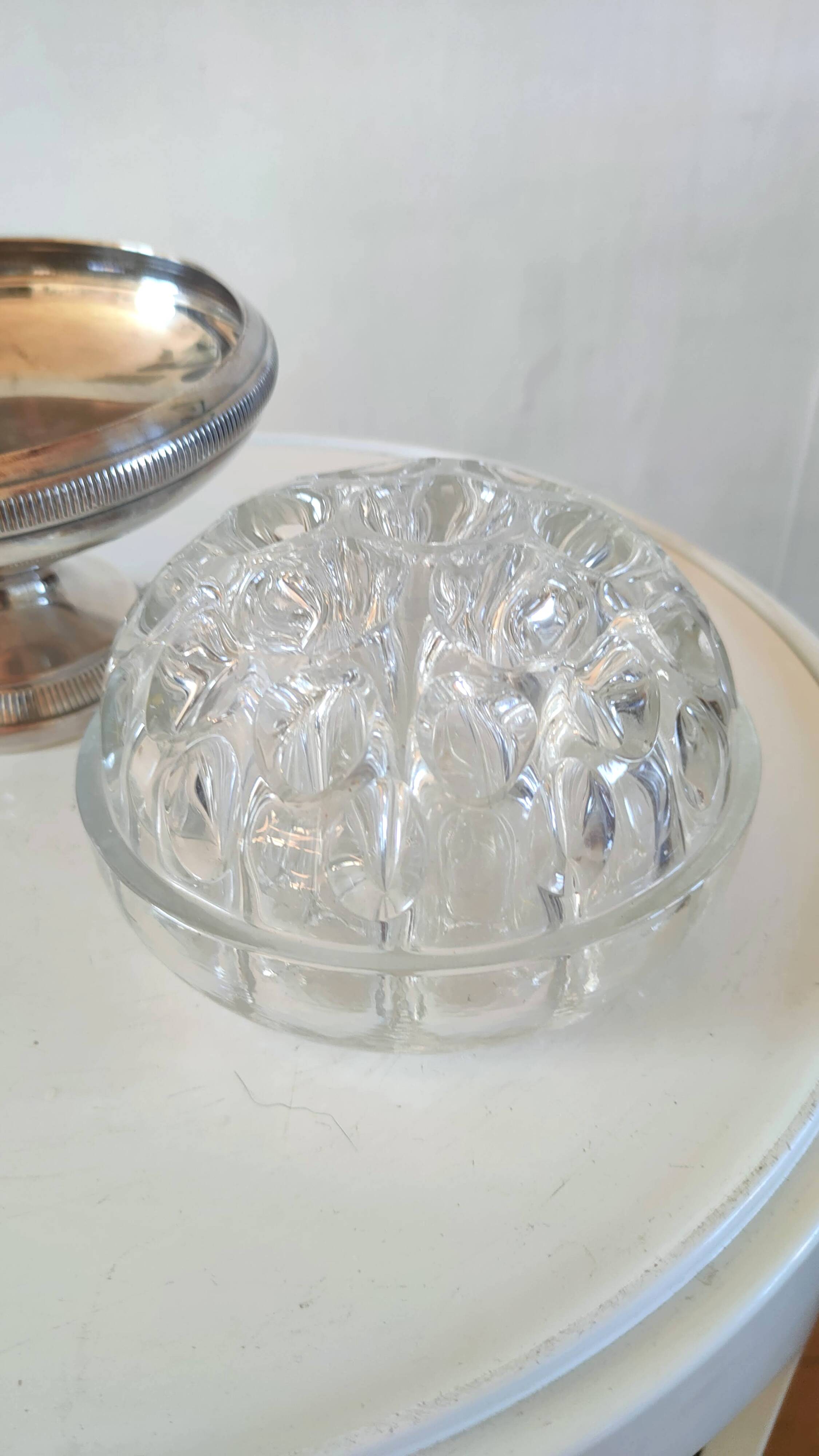 Pique flowers glass and silver metal Reims