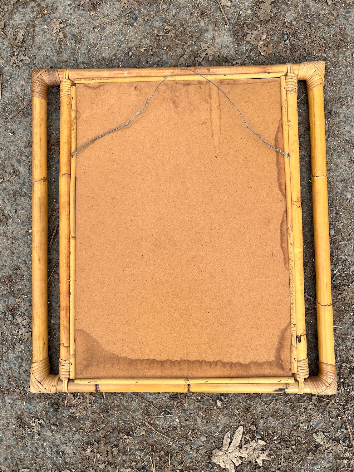 Vintage mirror in bamboo and rattan 65 x 59cm