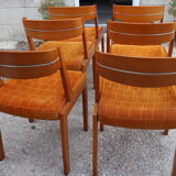 Series of 6 teak chairs 1970