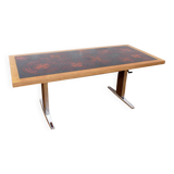 Adjustable coffee table, raise and lower system 1970