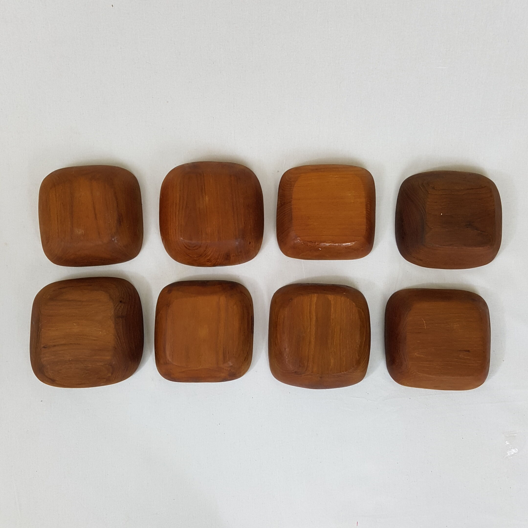 Lot of 8 ramekins scandinavian teak