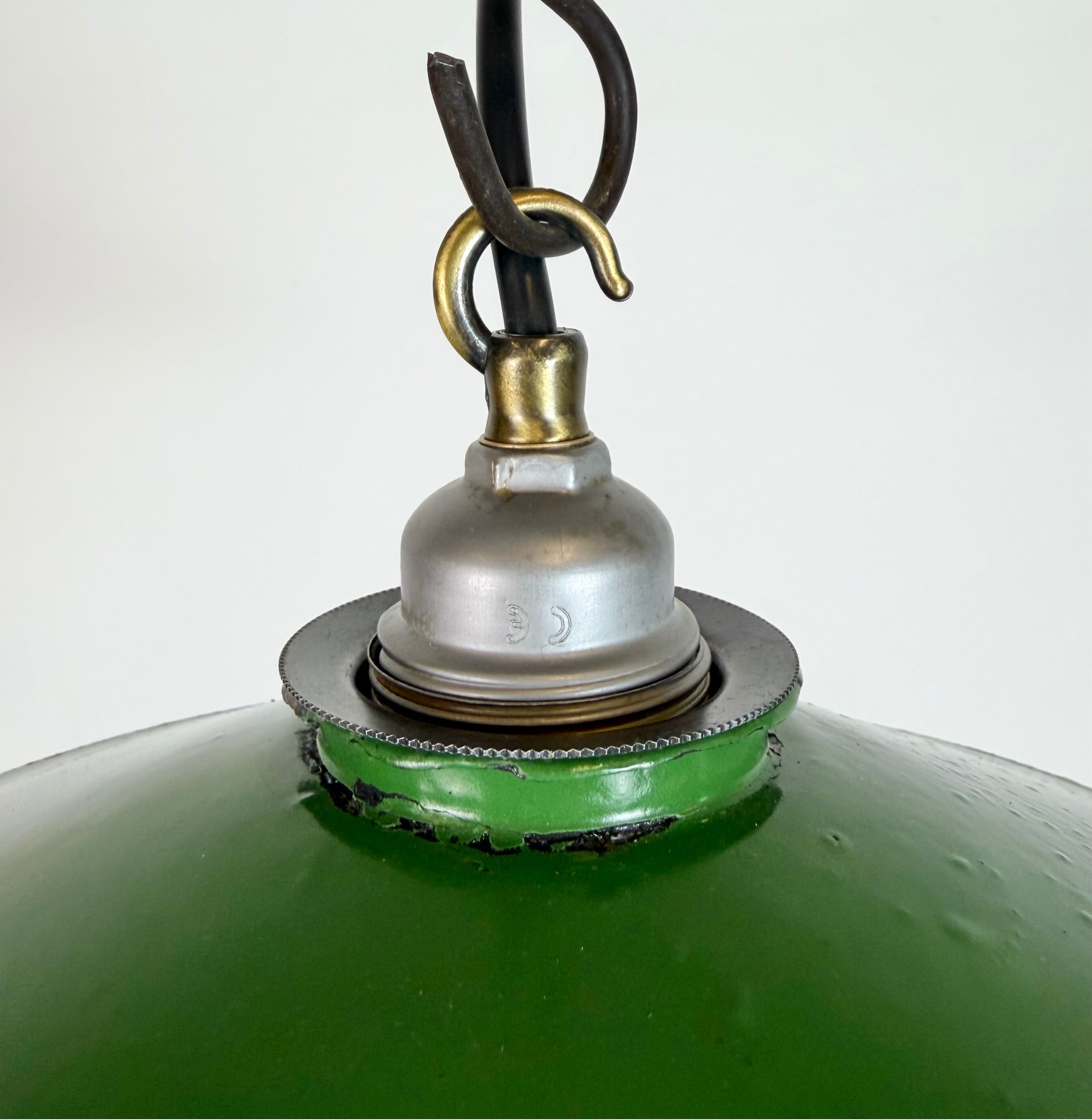 Industrial Green Enamel Light, 1950s