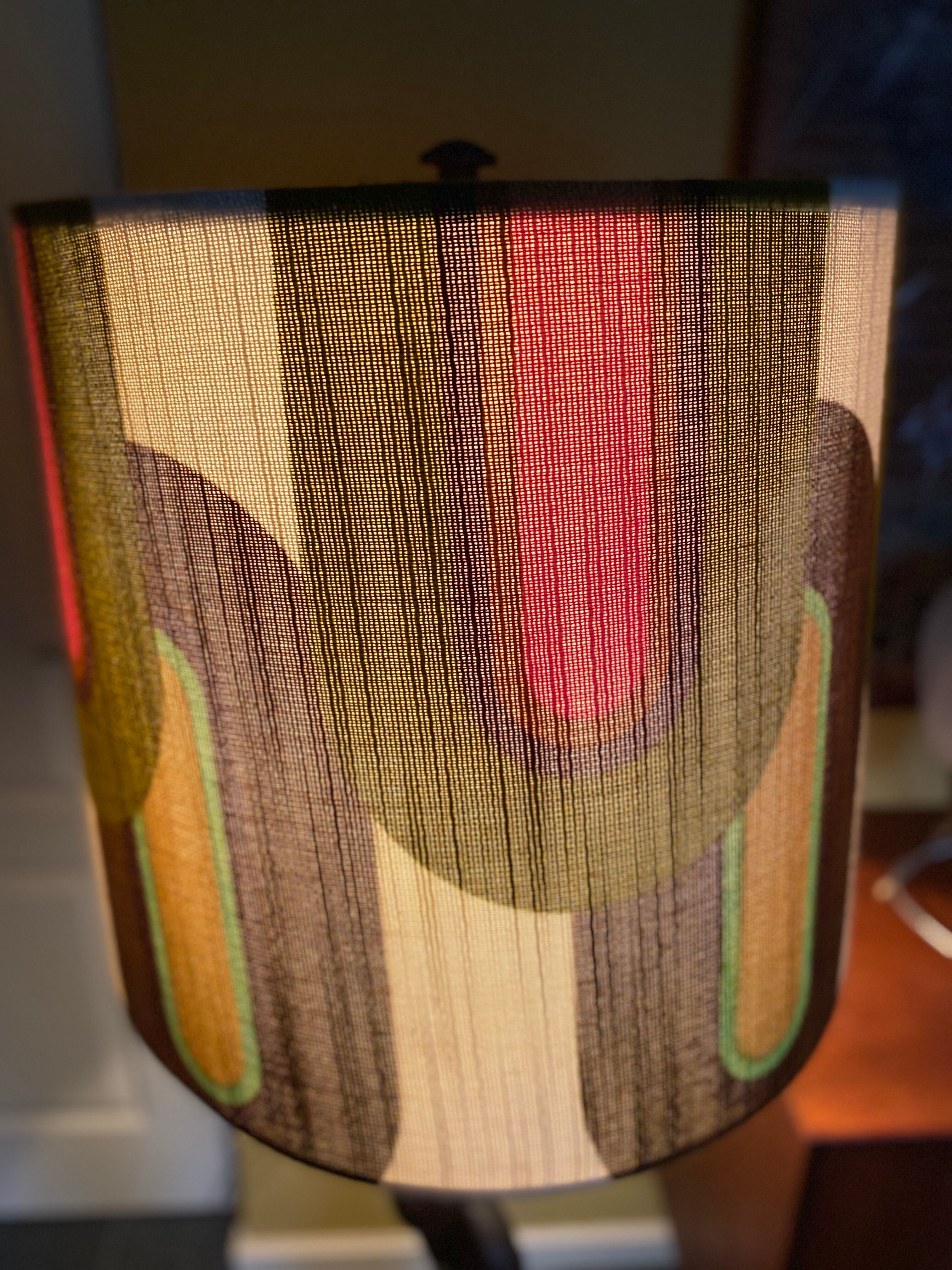 Brutalist Carved Wood Floor Lamp